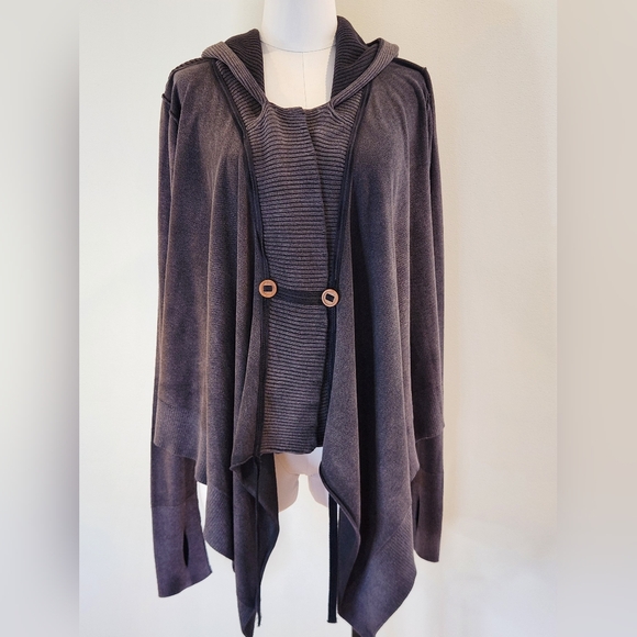 New! || FREE PEOPLE || Tyler Drape Moto hoodie, sweatshirt, cardigan, size S - Picture 3 of 11